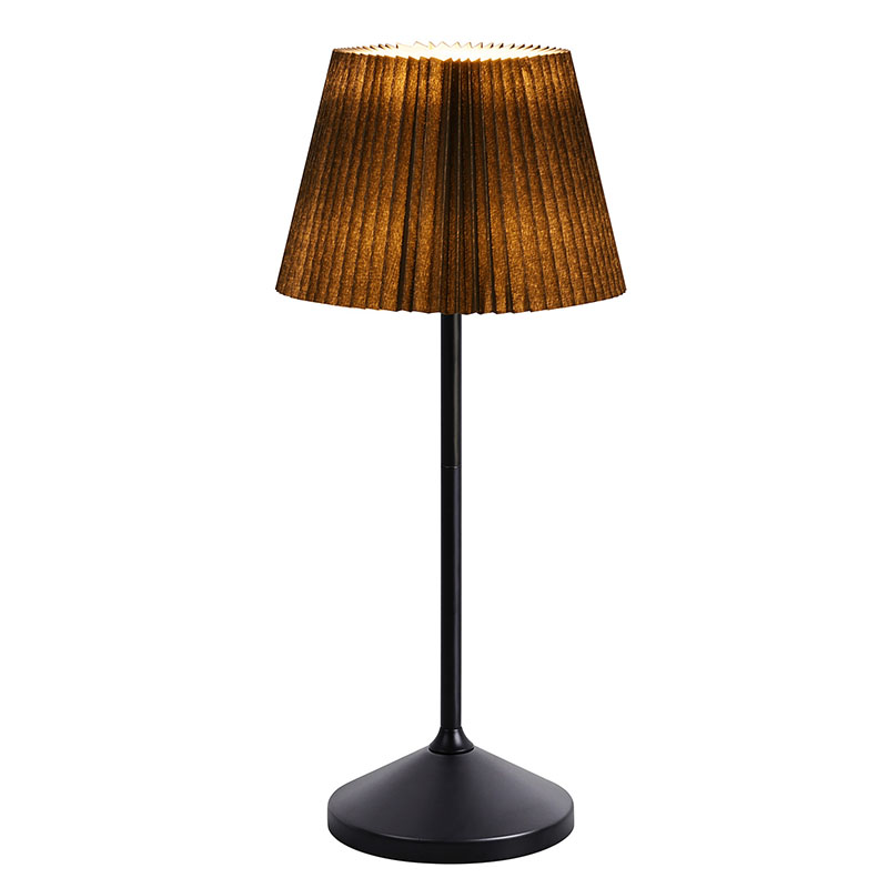 Kumaş gölgeli siyah Led masa lambası