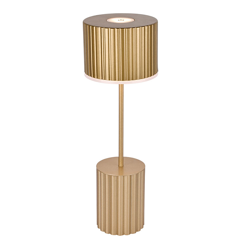 Pil ile metal gölge küçük masa lambası