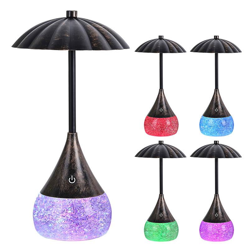 RGB Glitter şişesi ile doğal ışık LED masa lambası